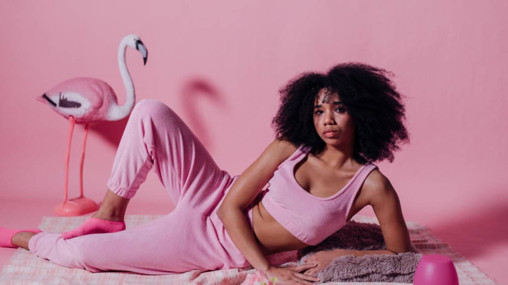 black girl pink flamingo 1